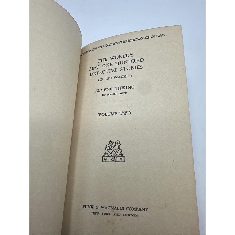 "The World's Best One Hundred Detective Stories" Vol 2 - by Eugene Thwing - 1929